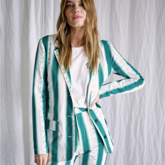 RVCA x Camille Row Striped Jacket Pants Set 27 S - Picture 6 of 10